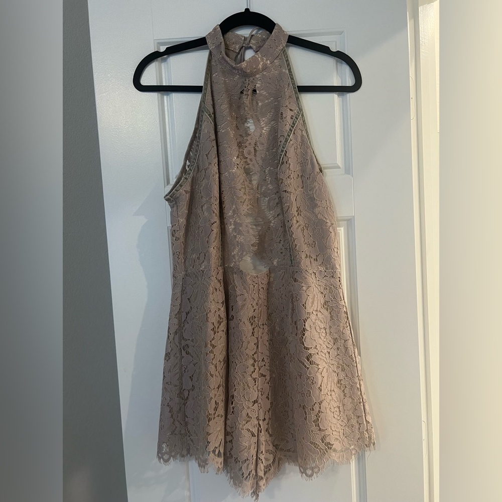 NWT Tobi Lace Open Front and Back Romper Size L
